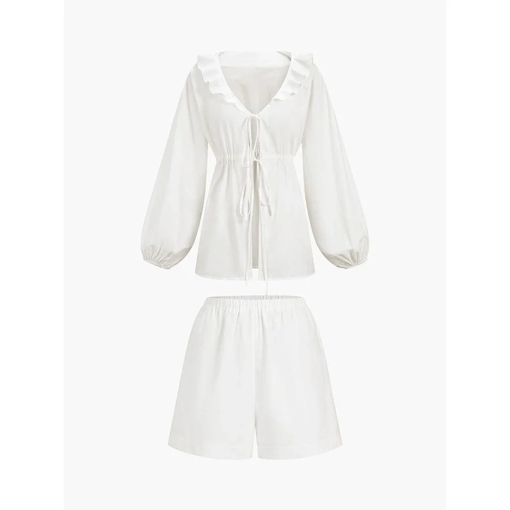 Commense Cotton & Linen Cowgirl‎ Melody Two Piece Shorts Set size M/6 - Picture 3 of 9